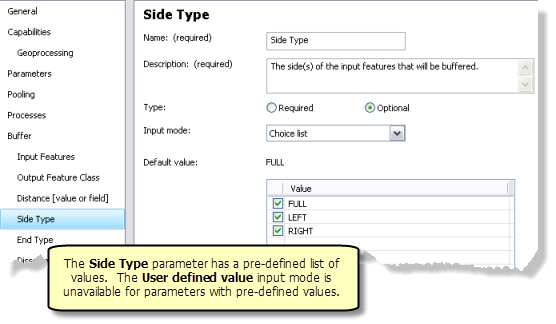 Choice list input mode for strings Choice list input mode for strings